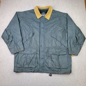 VTG Winchester Flannel Lined Bomber Jacket Mens XL Green Corduroy Collar‎